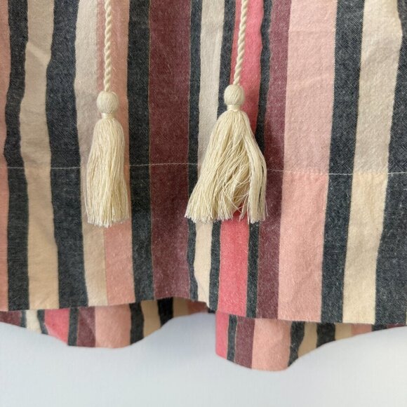 Ulla Johnson Amba Top Pink Rosewood Striped Ruffle Sleeve V Neck Blouse - Picture 5 of 8